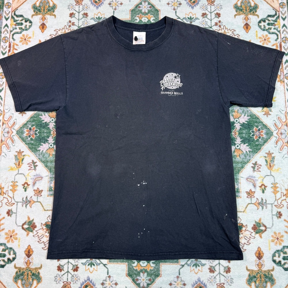 Vintage Planet Hollywood Gurnee‎ Mills T-Shirt Black Mens Large 90s PHI